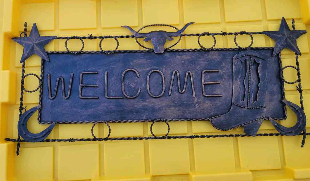 Cowboy Boot Rustic Front Porch Welcome Large 24 Metal Wall S