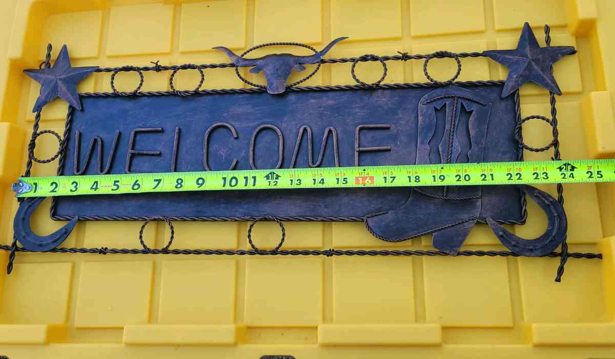 Cowboy Boot Rustic Front Porch Welcome Large 24 Metal Wall S