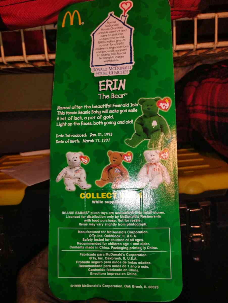 erin the bear McDonalds unopened