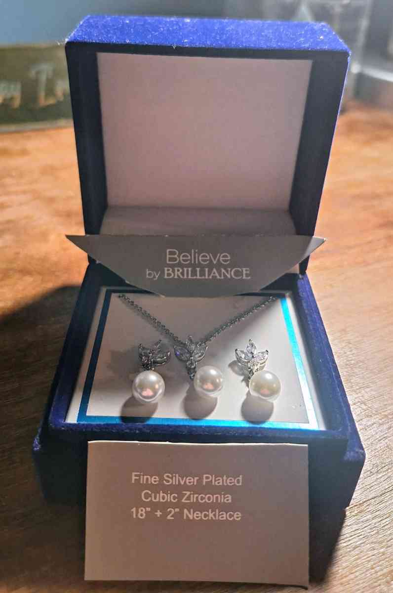 Believe by Brilliance Matching Necklace and  Earring Set