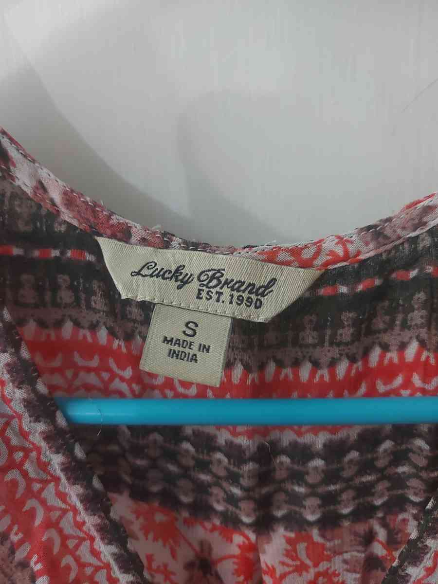 Lucky Brand Womens Printed Border Tank Size S