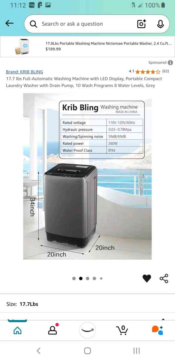 Portable washing machine Krib Bling