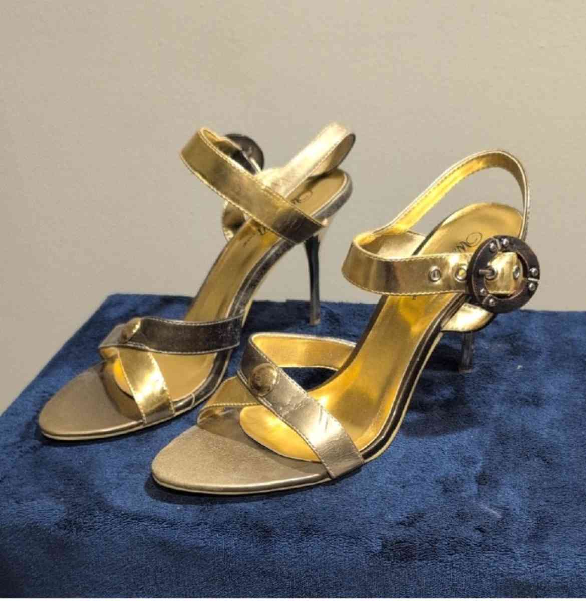 Guess Gold and Silver Heels with Ankle Strap size 11