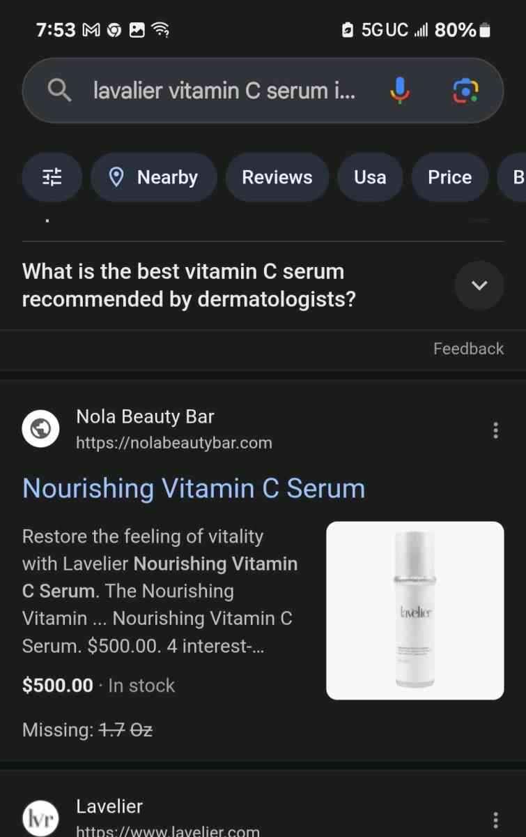 lavelier vitamin c serum one point seven Oz biggest bottle
