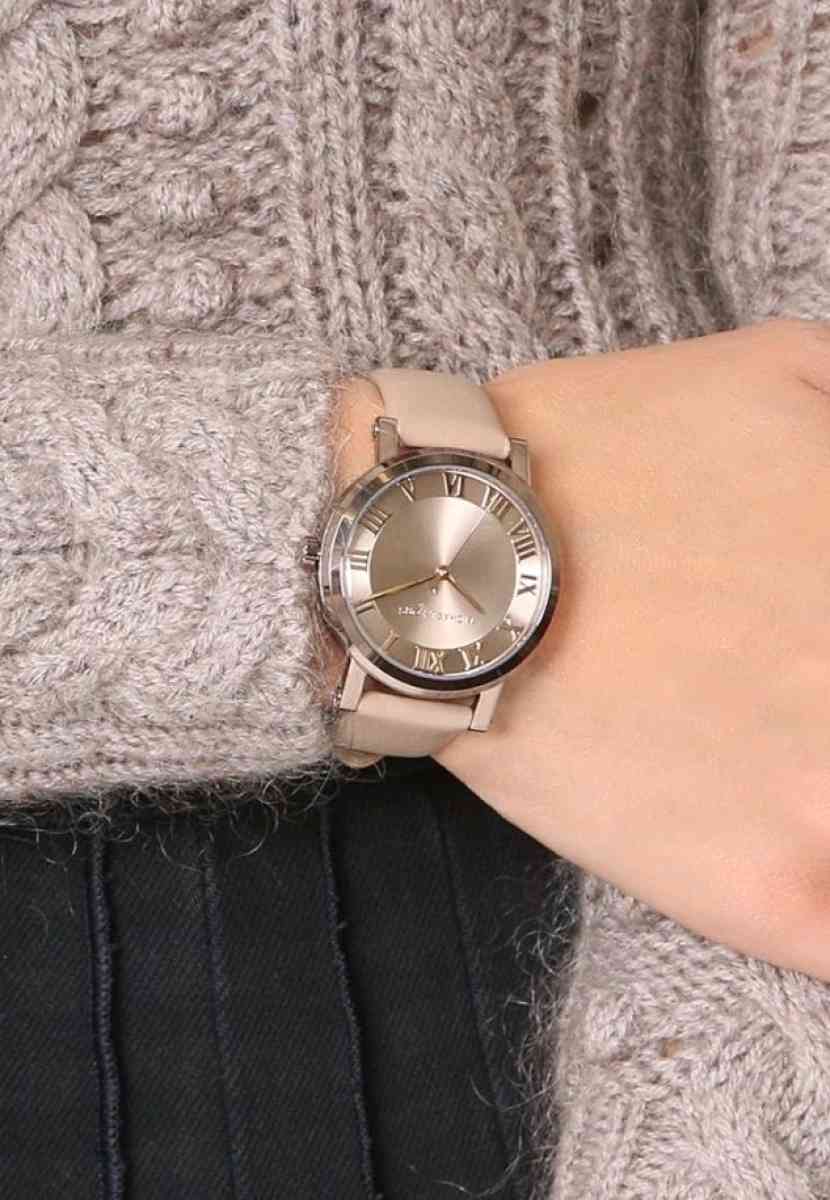 MICHAEL KORS Womens Norie Sable IP Latte Beige Leather Rose