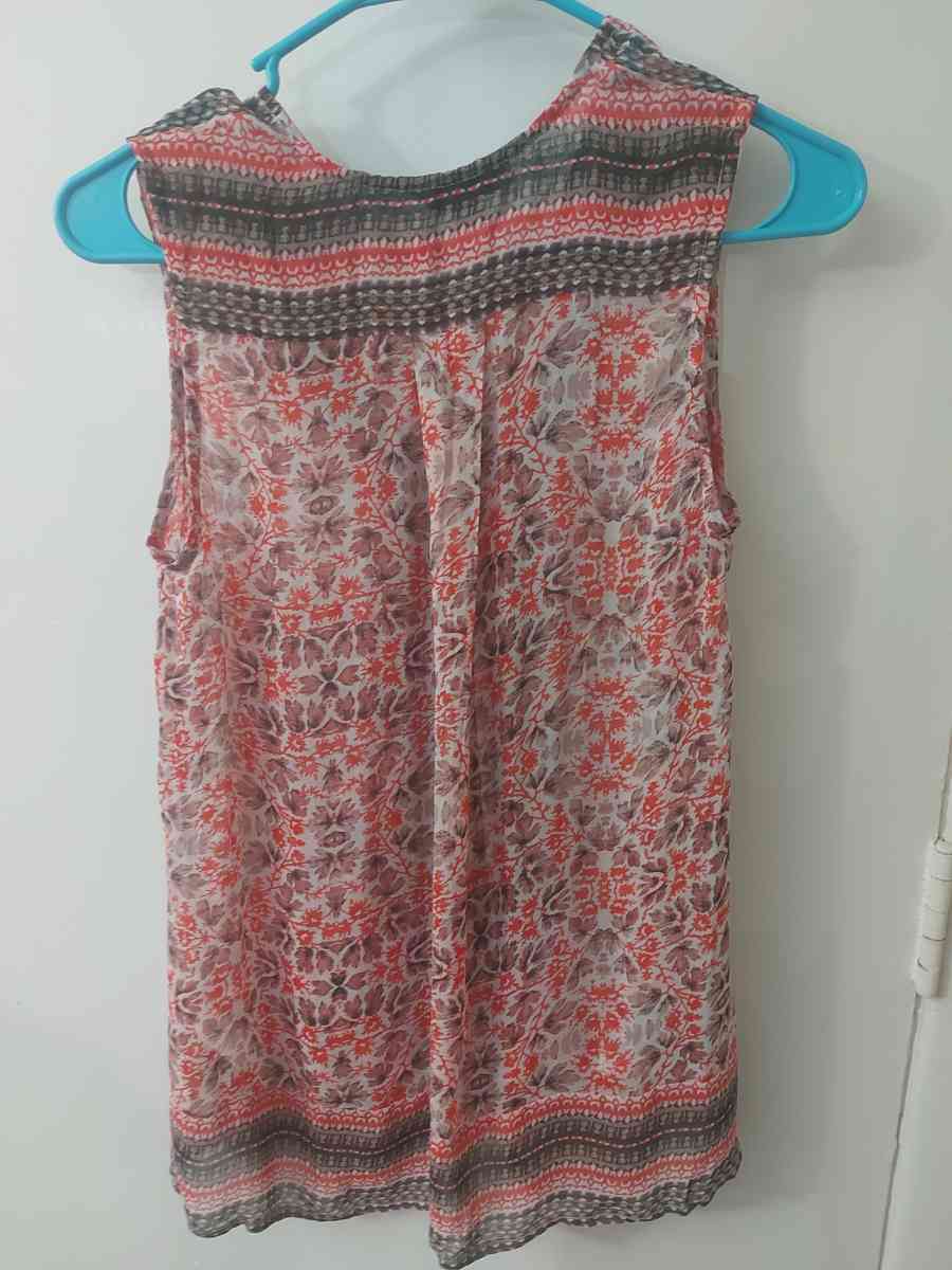 Lucky Brand Womens Printed Border Tank Size S