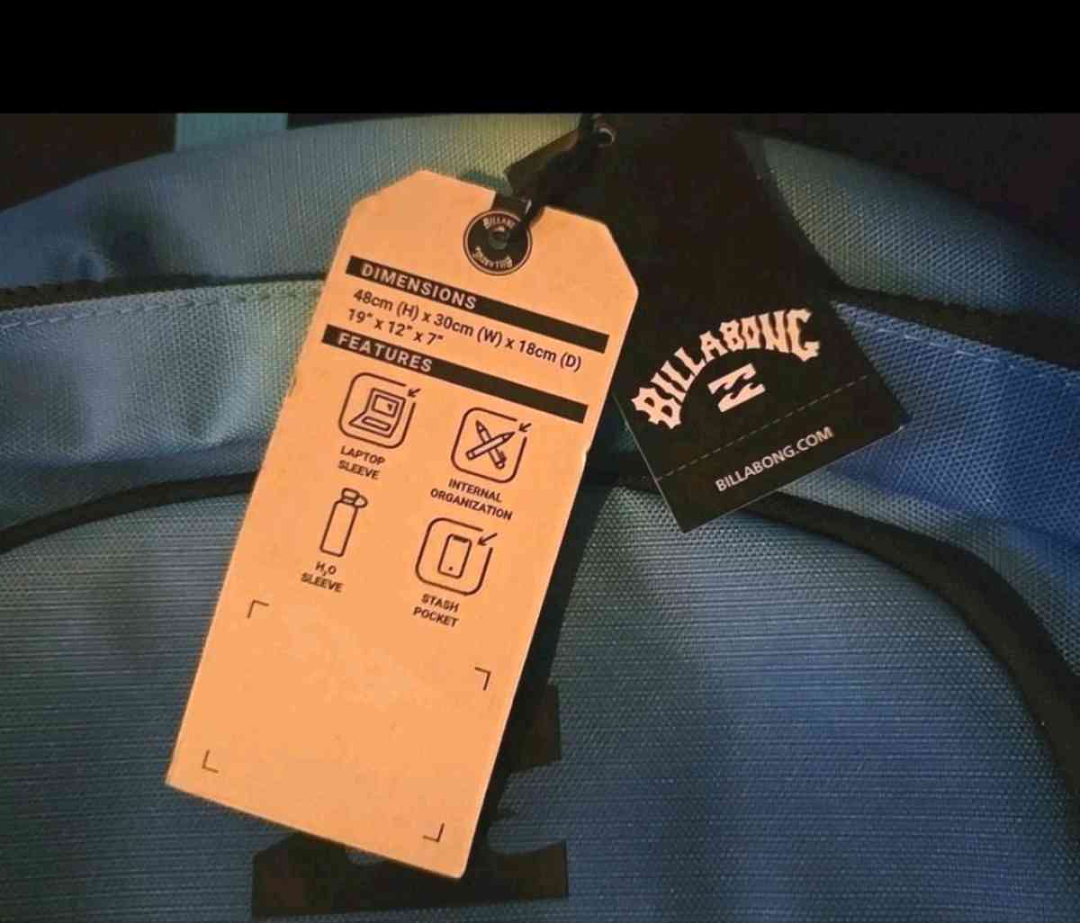 Brand New With Tags Billabong Supernova Blue Backpack
