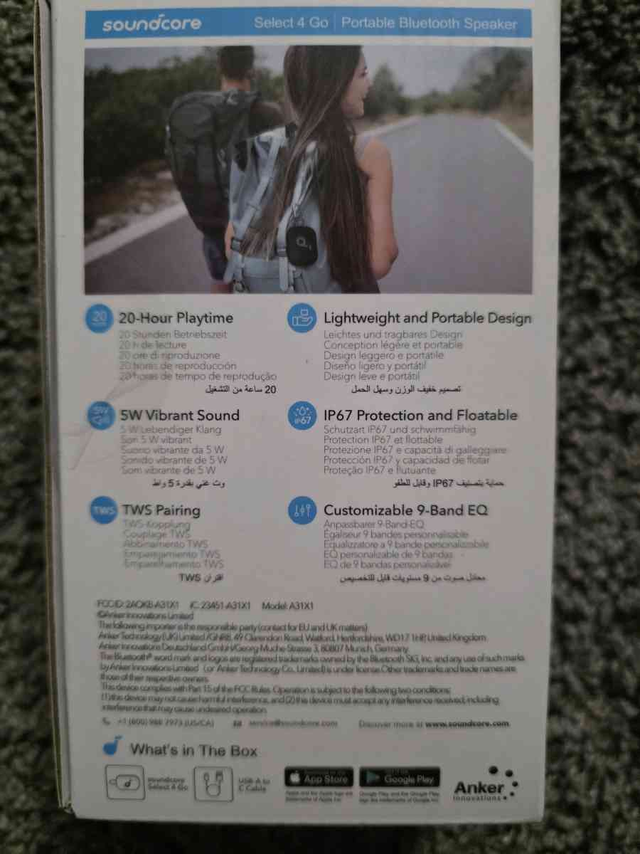 Soundcore Select 4 Go Bluetooth Shower Speaker by Anker IP67