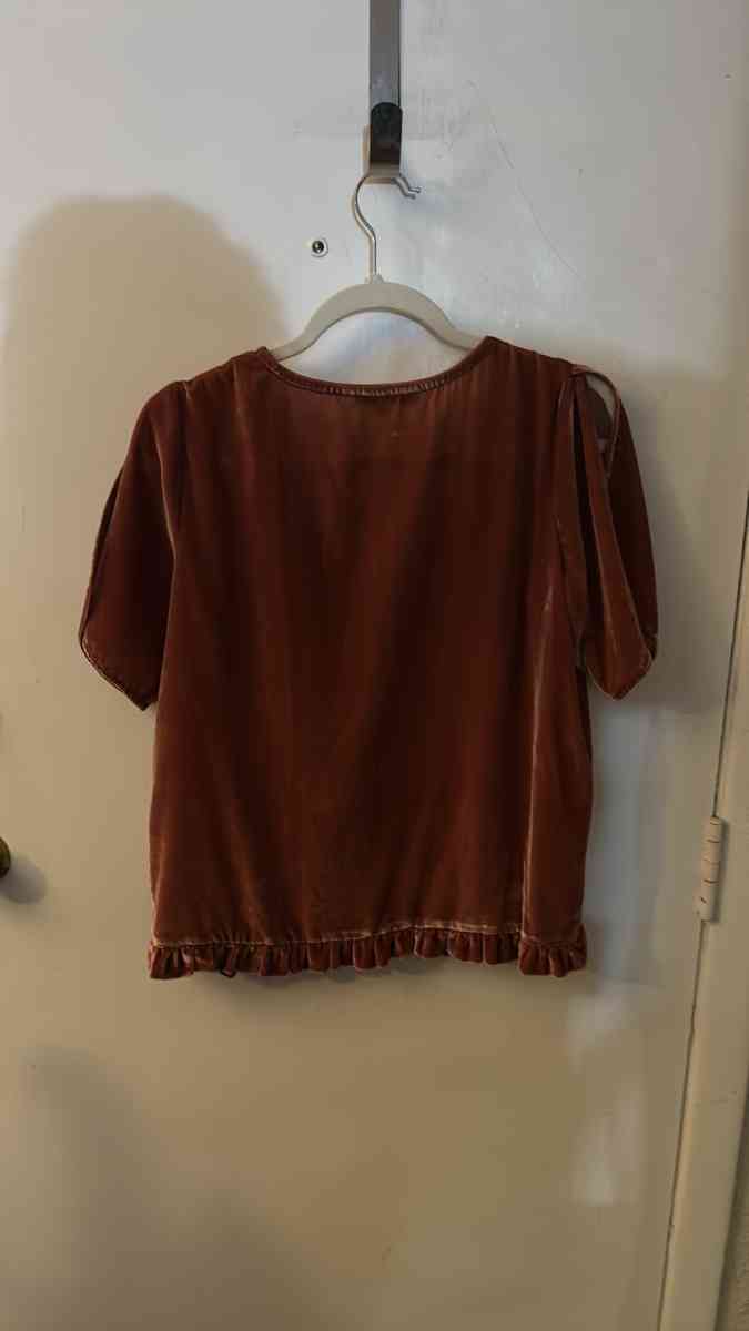 Madewell VelvetTulip Sleeve Ruffle Top Size S