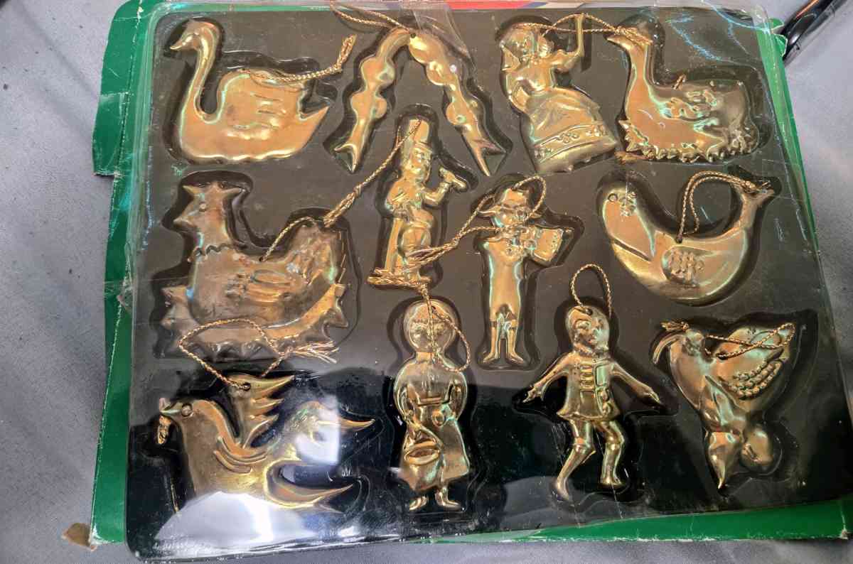 Vintage JSNY 12 Days Of Christmas Themed Ornaments