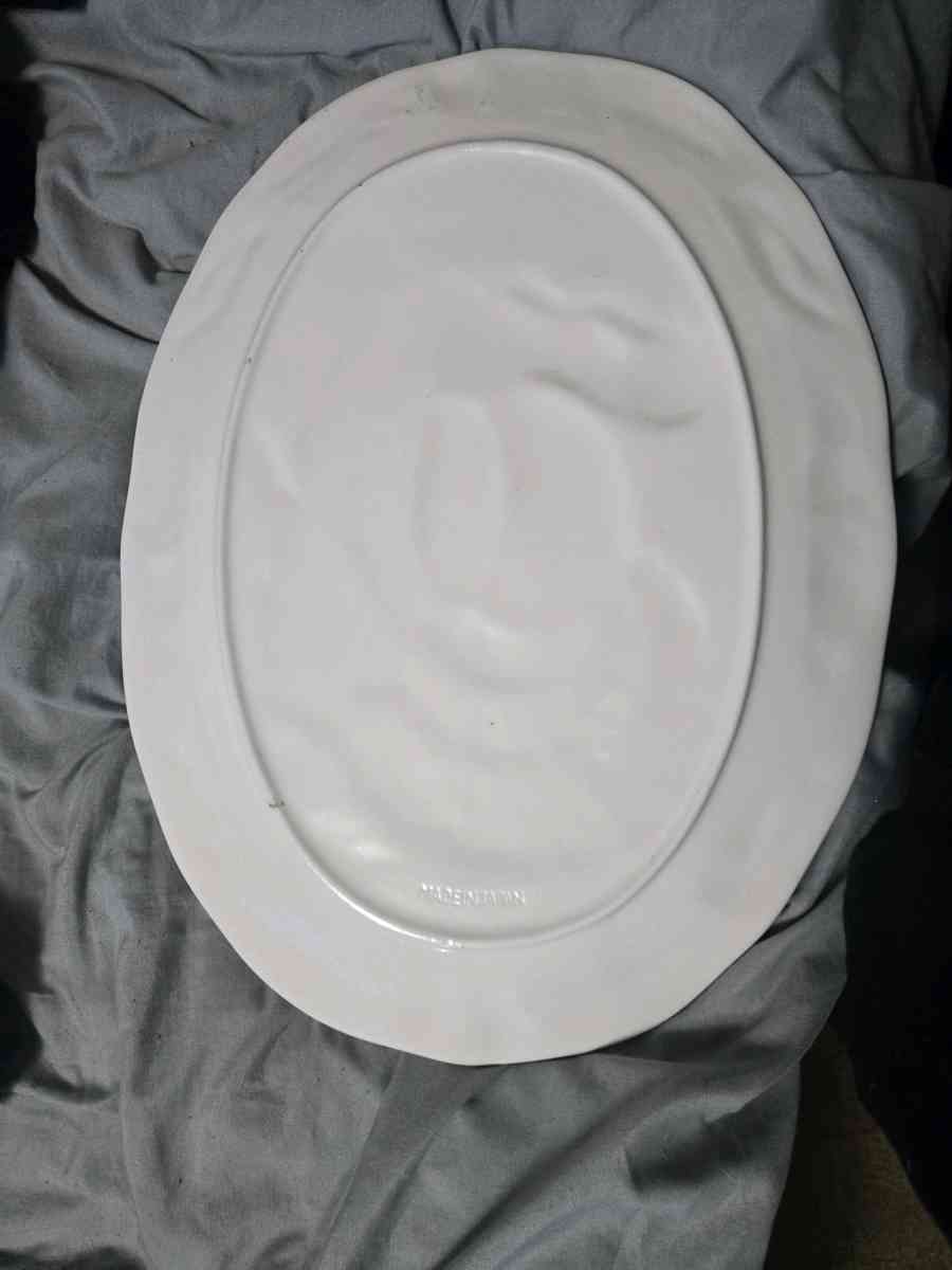 Vintage TURKEY PLATTER  Embossed Ceramic Hand Painted JAPAN