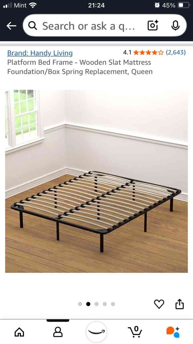 Queen mattress and bed frame