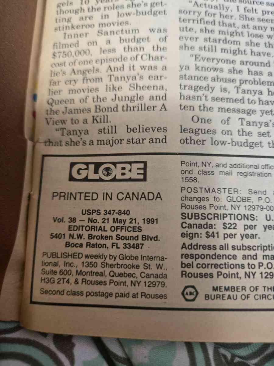 Globe Mag Lee Remick John Travolta Oprah Winfrey May 21 1991