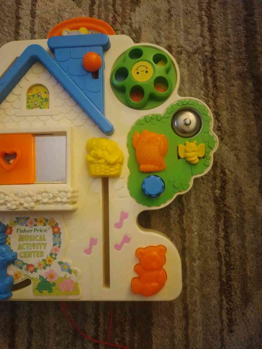 Vintage 1985 Fisher Price Musical Activity Center Baby Crib