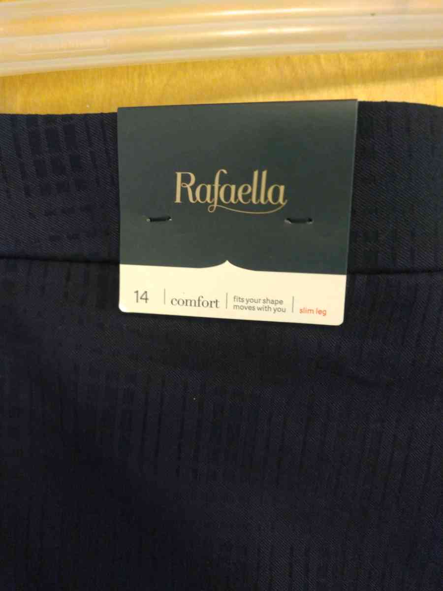 Rafaella Navy Blue slacks Dress pants for womens size 14 NEW