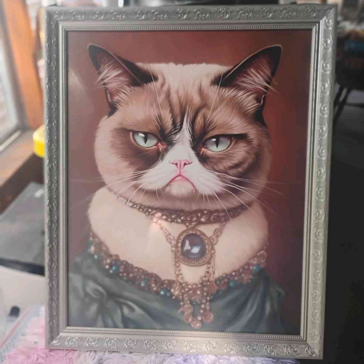 framed cat picture