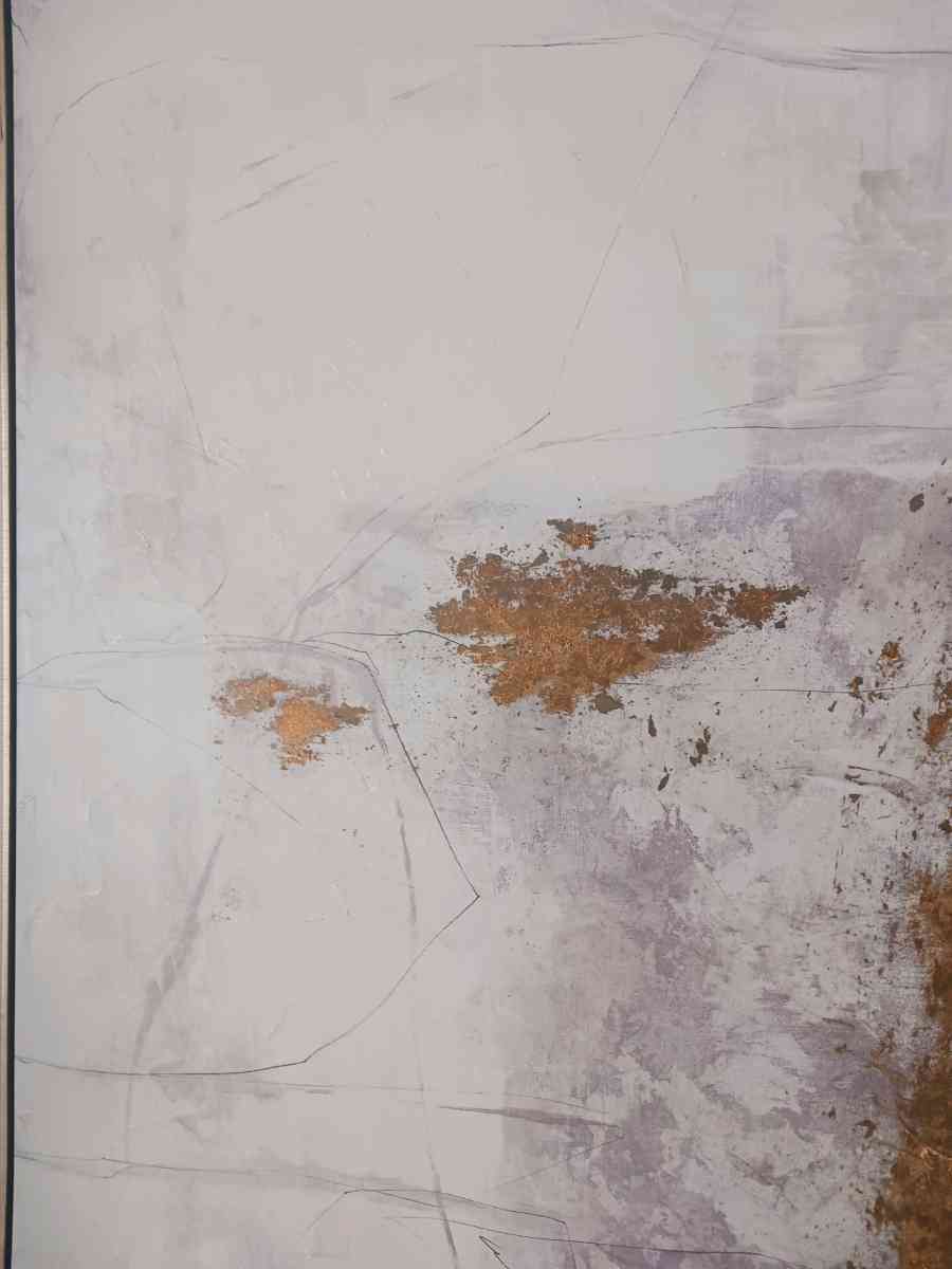 Modern Abstract Canvas Wall Art  Gold  Neutral Tones