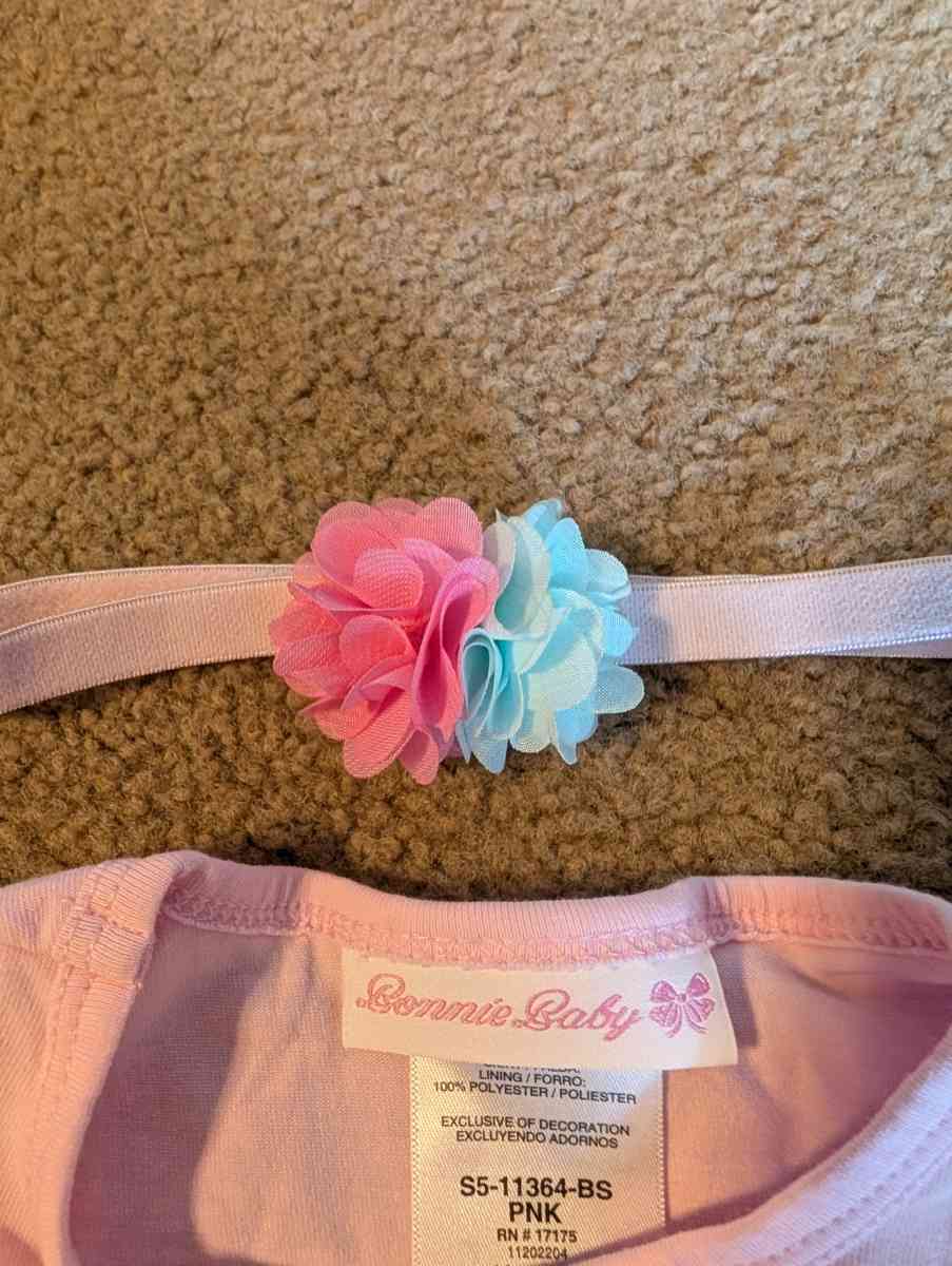Baby 1st birthday dress with headband