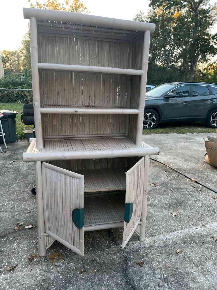 Vintage Bamboo Hutch