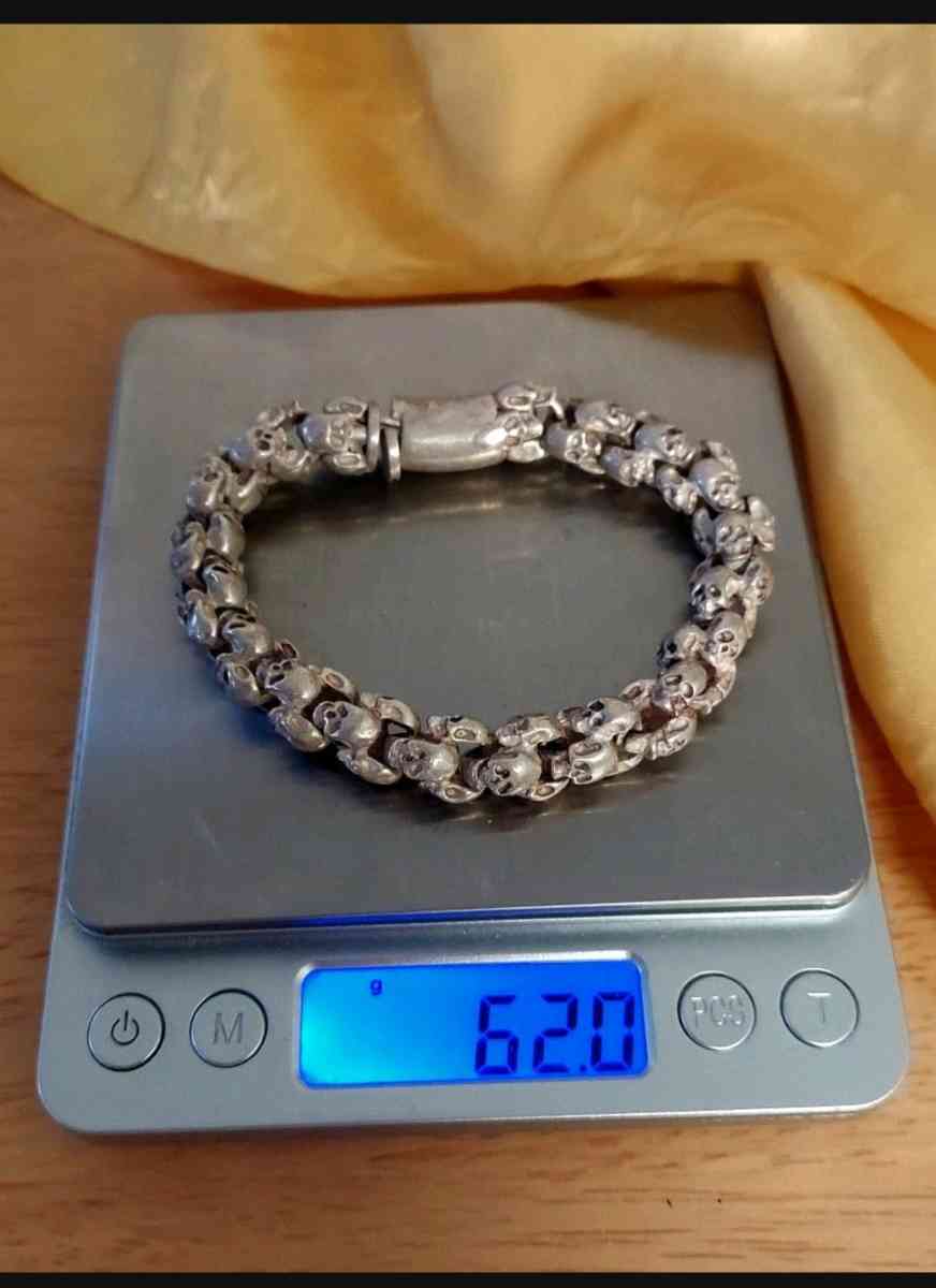 HANDMADE BRACELET HIPHOP SKULL KNITTING TIBETAN SILVER