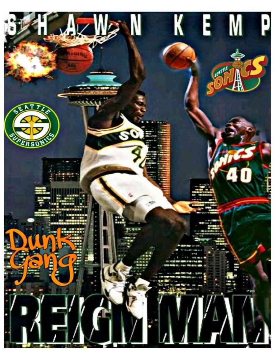 NEW SHAWN KEMP REIGNMAN SONICS SELF CREATED ORIGINAL POSTER
