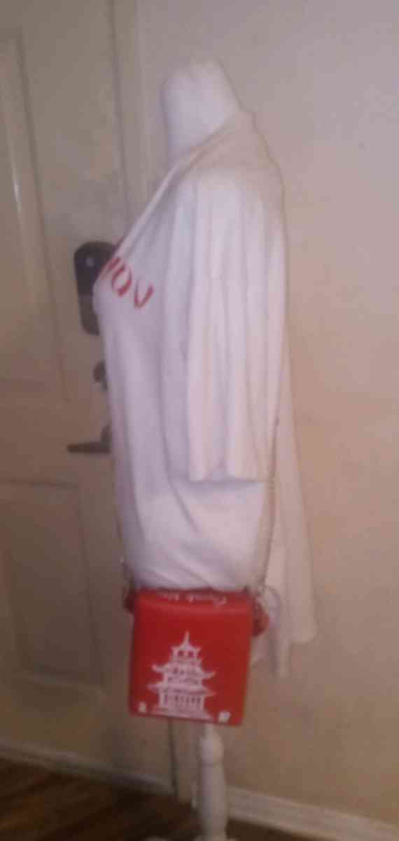 Red White Dress with Crossbody takeout box purse