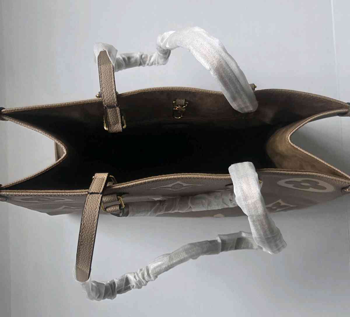 Taupe Monogram Tote Bag  Large Capacity DesignerInspired Han