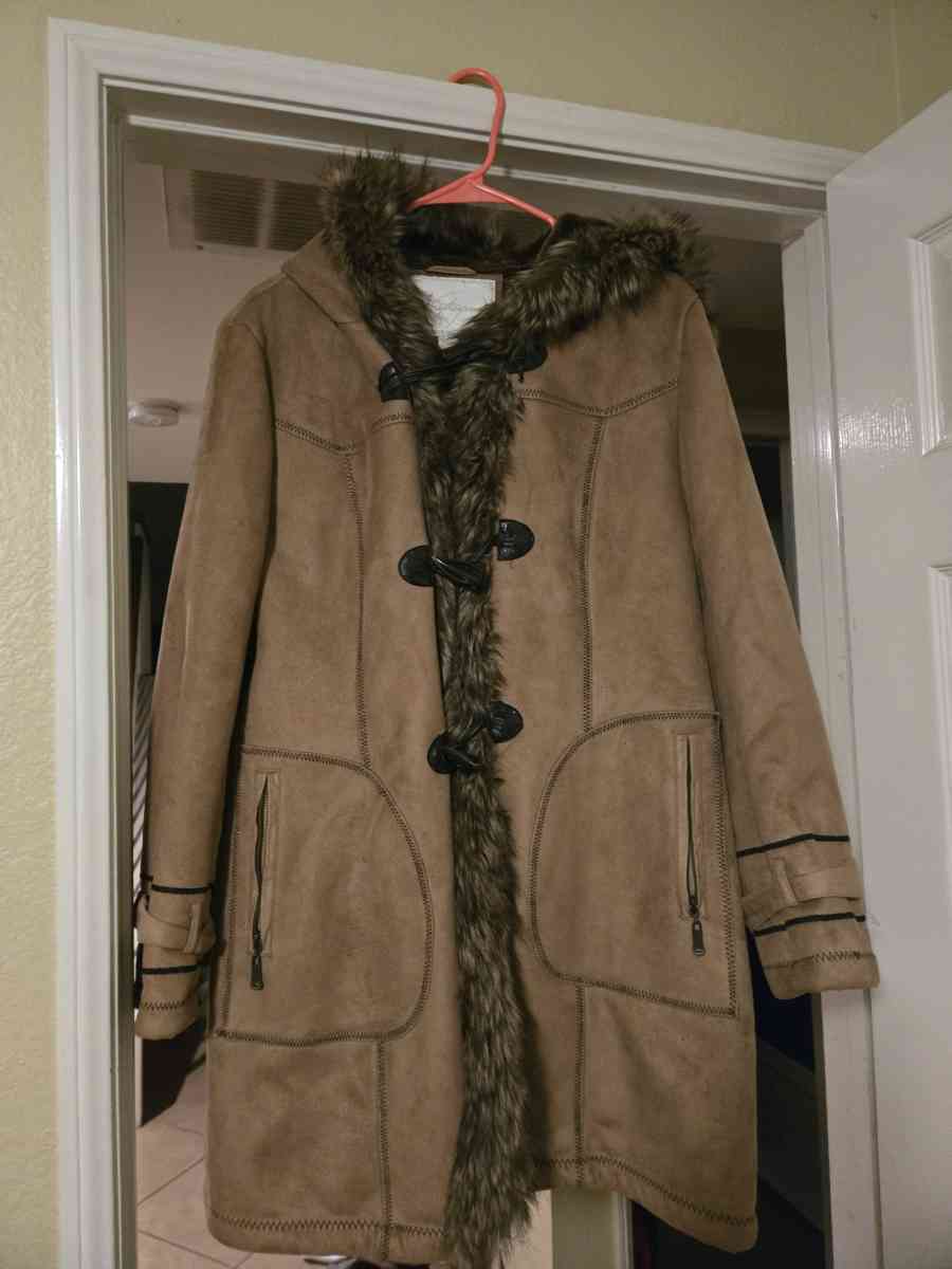 Brown faux fur coat