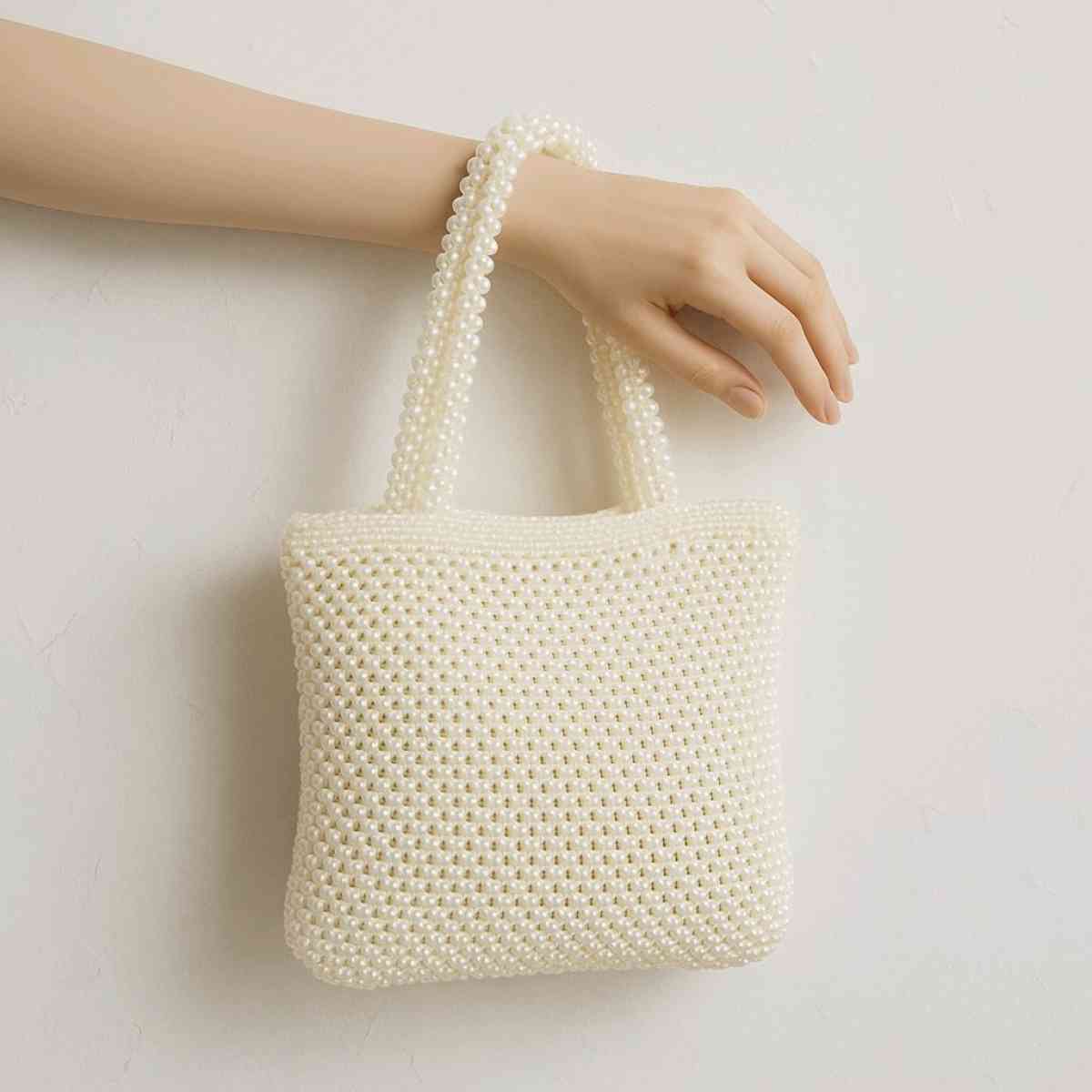 White Pearl Tote Bag  Handmade Style