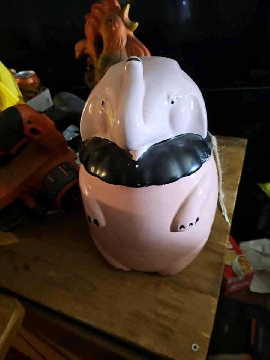 Shawnee pink elephant cookie jar