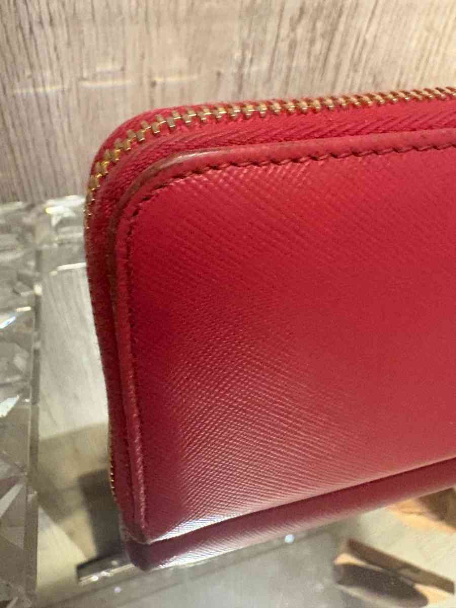 Pink Prada Saffiano leather wallet