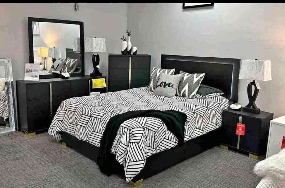 set de cuarto Queen con luz led