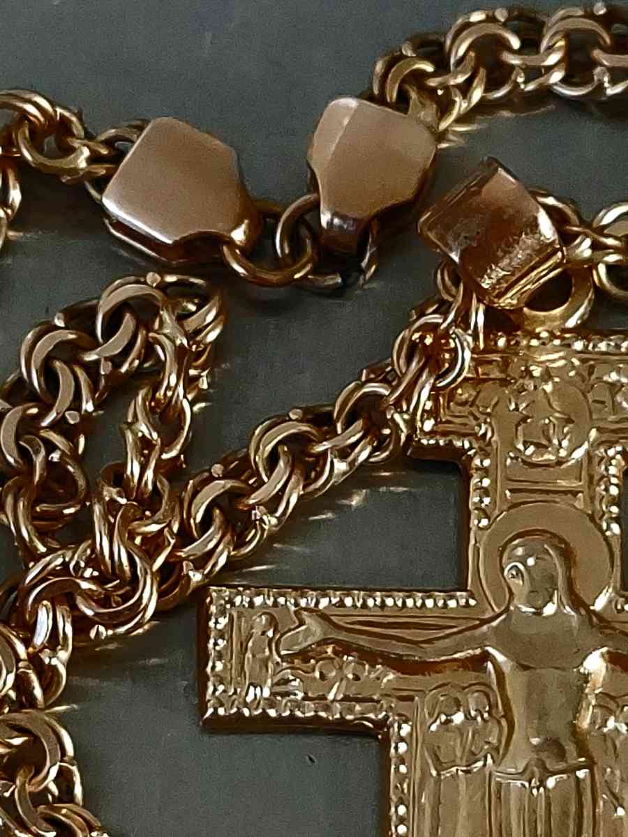 Byzantium rare unique handcrafted work 14K Yellow  Pure Gold