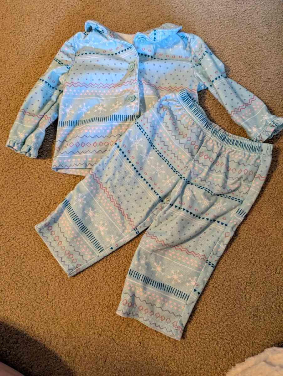 Blue winter baby pajamas