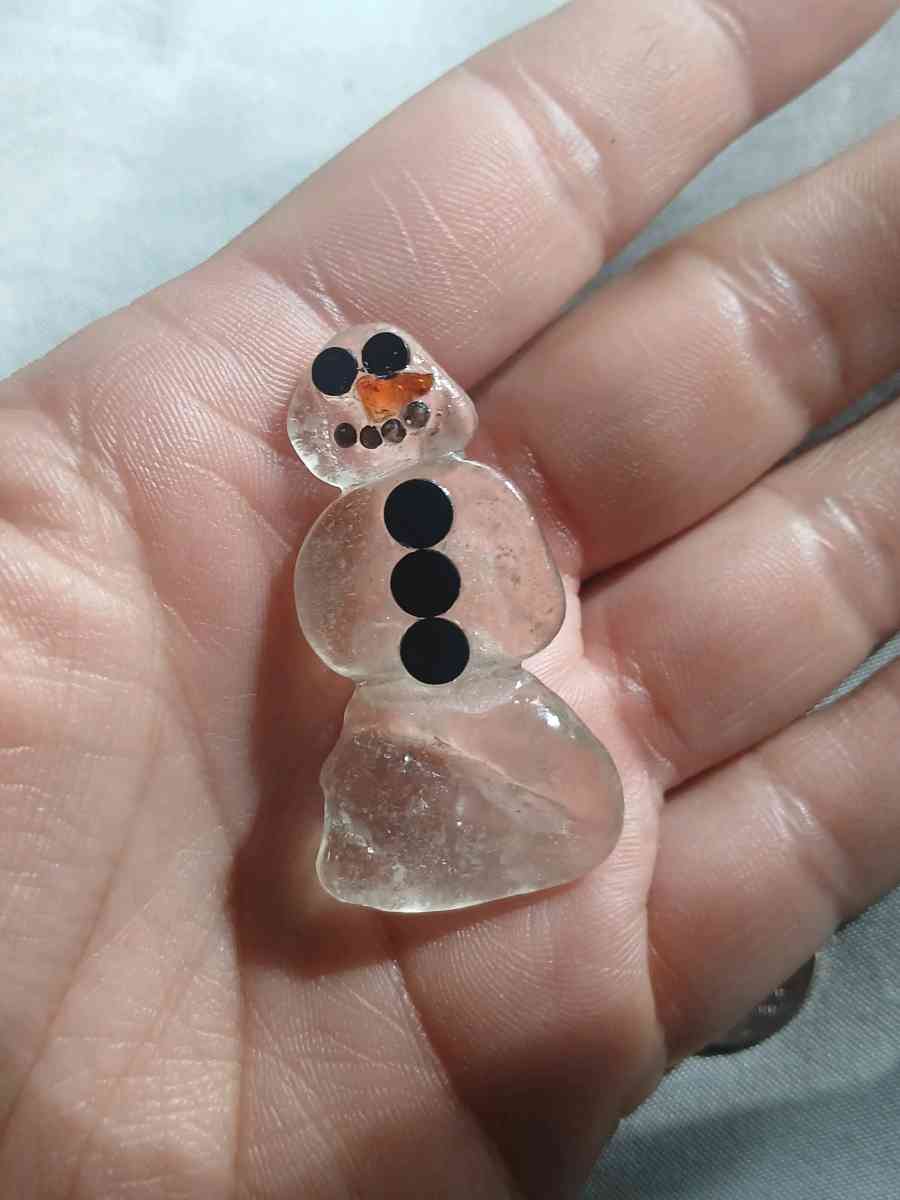 Handmade sea glass snowman