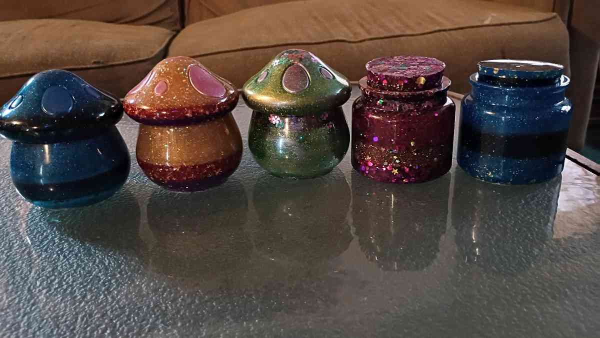 homemade resin mushroom jar and other cool stuff