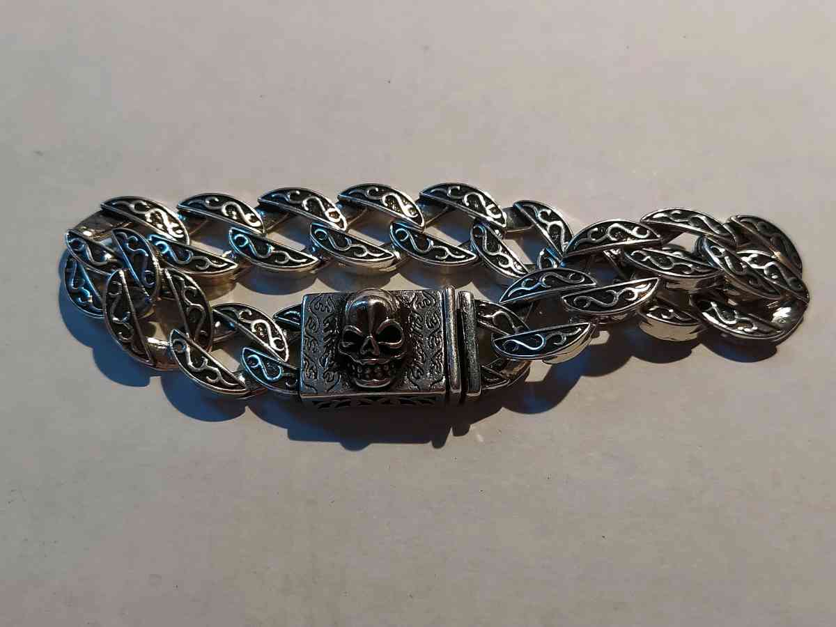 NEW ART HANDMADE SILVER PLATED BRACELET  22 CM542 GR