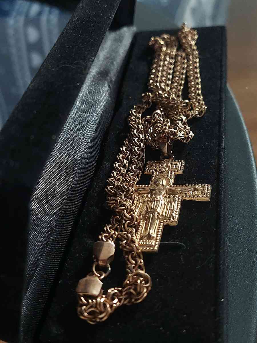 Byzantium rare unique handcrafted work 14K Yellow  Pure Gold