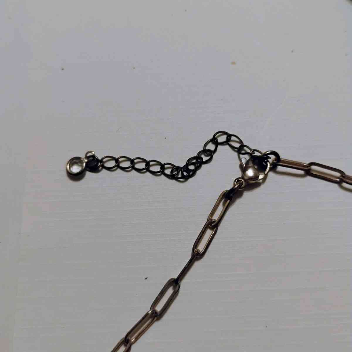 womens dainty paper clip chain link necklace