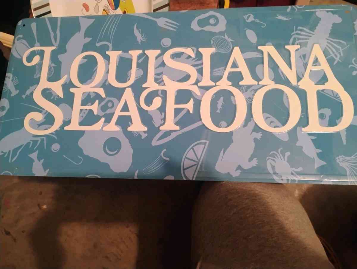 metal Louisiana seafood sign