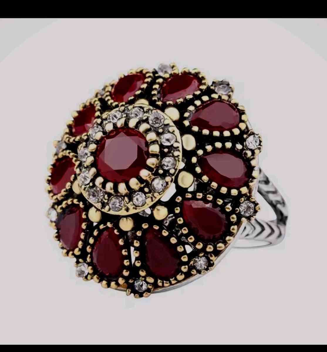 NEW Ruby Misianit Handmade Silver coin Size 8