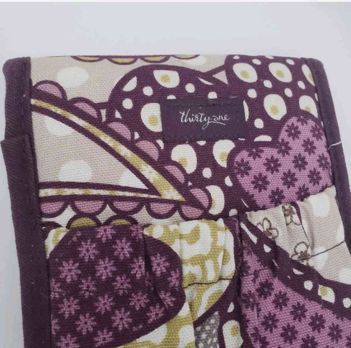 ThirtyOne Plum Awesome Blossom Travel Flat Iron Case Bag Pur