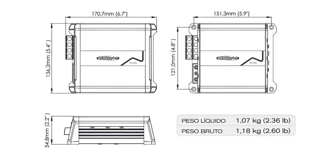 SounDigital 12004 EVO 5  1200W RMS Class D 4Channel Amplifie