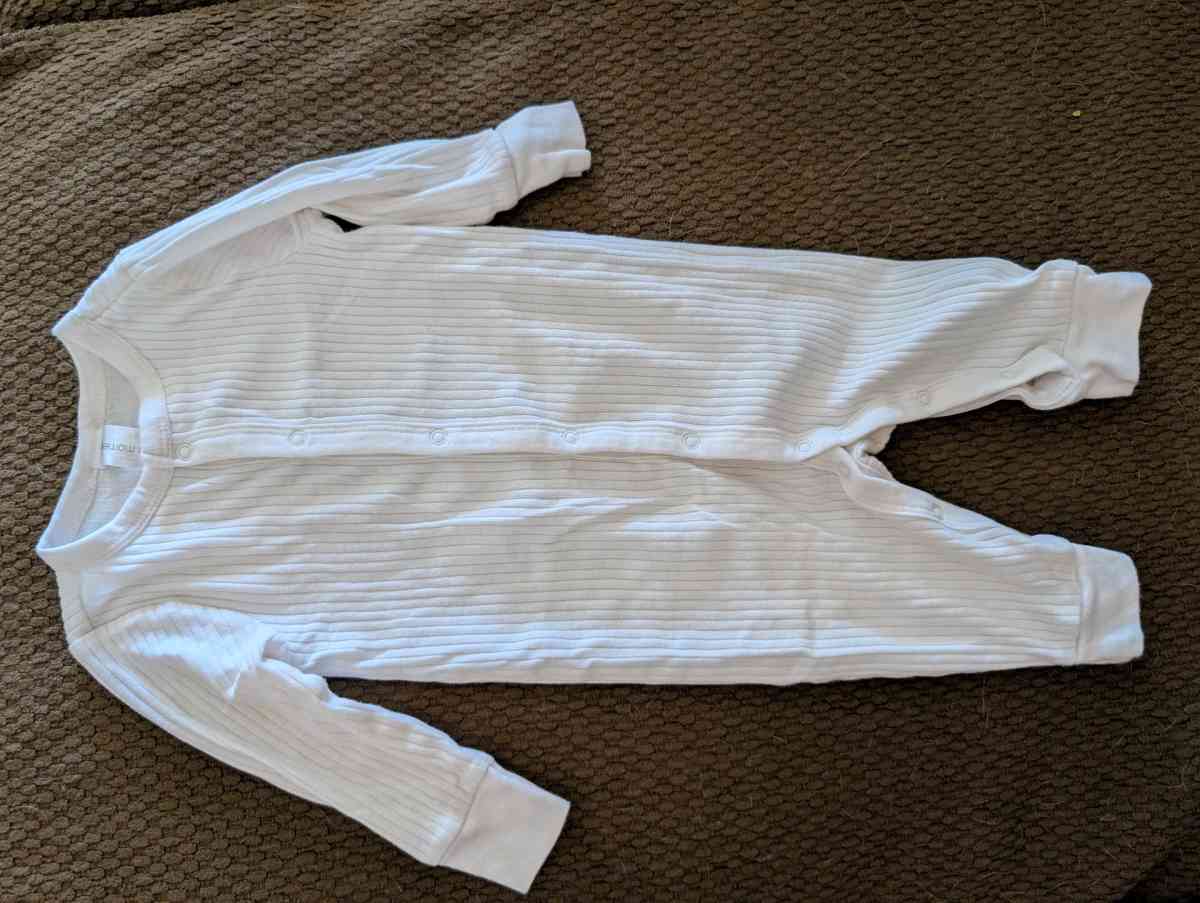 White sleepsuit without feet