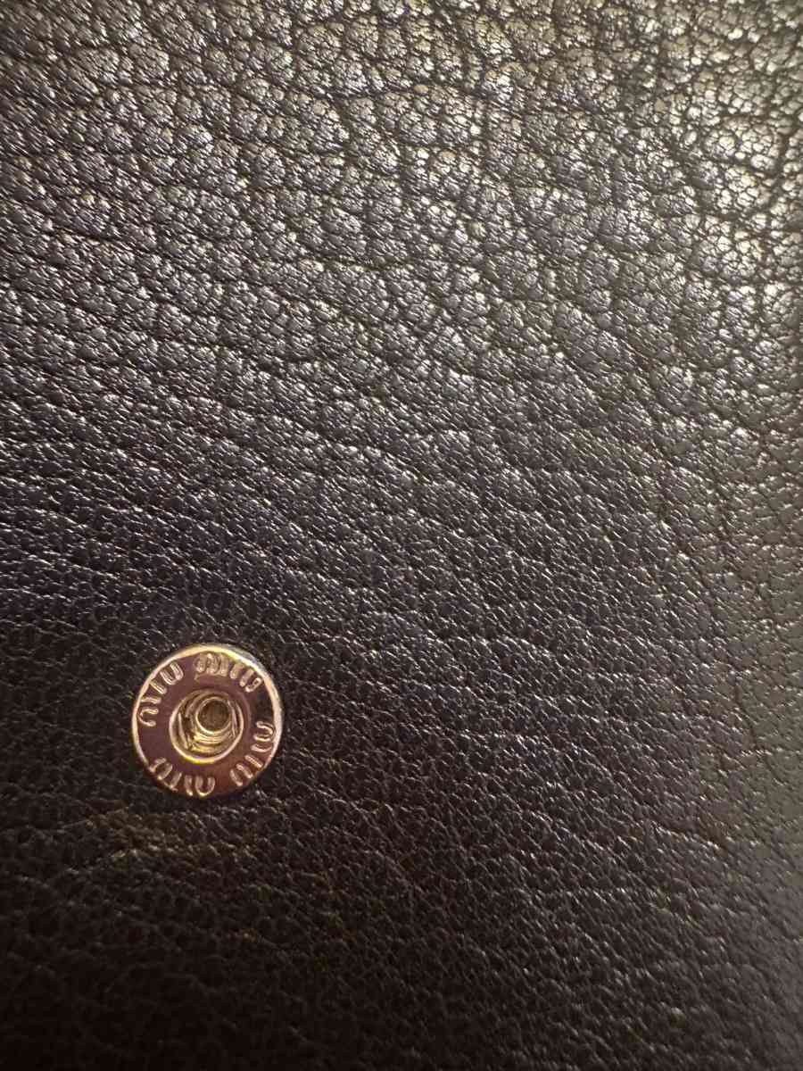 Miu Miu black leather studded wallet