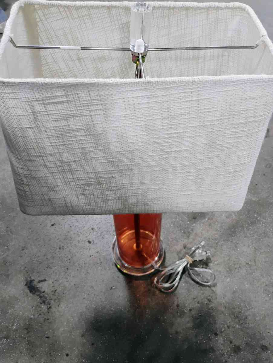 orange lamp creme colored shade