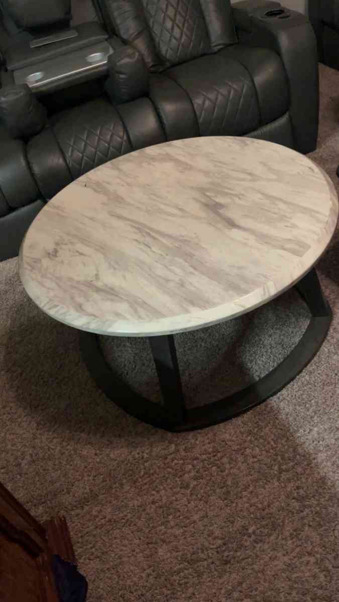 3Piece Marble Style Table Set  Pickup Only   Moving Sale