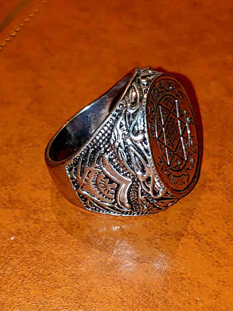 GREAT JEWISH RELIGION DAVID STAR MASCOT LUCKY RING Size 9
