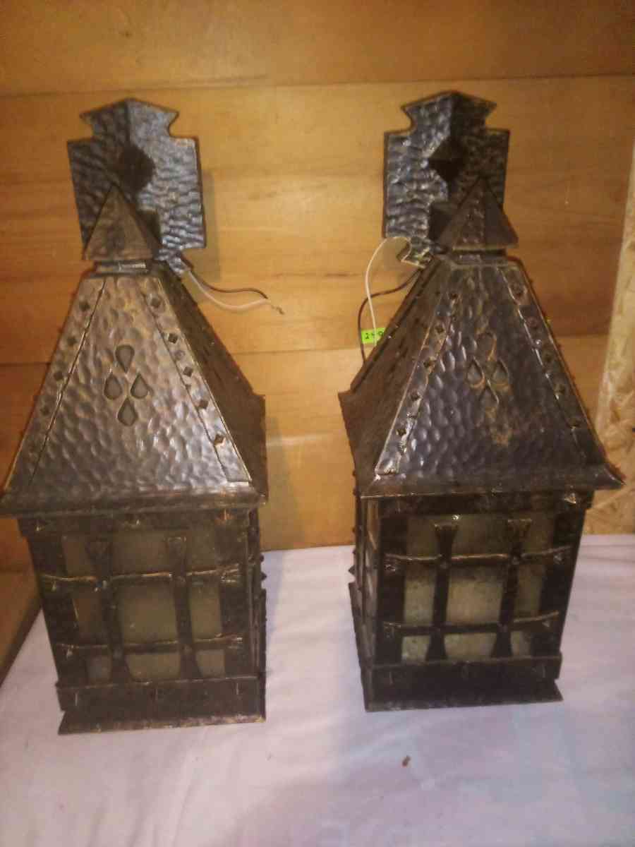 two indoor outdoor lamps mideveil looking hanging lamps