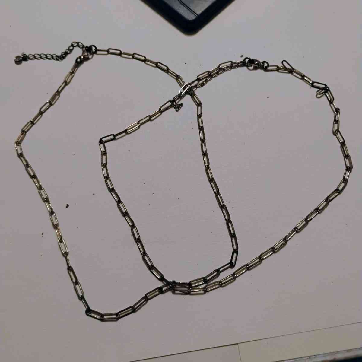womens dainty paper clip chain link necklace